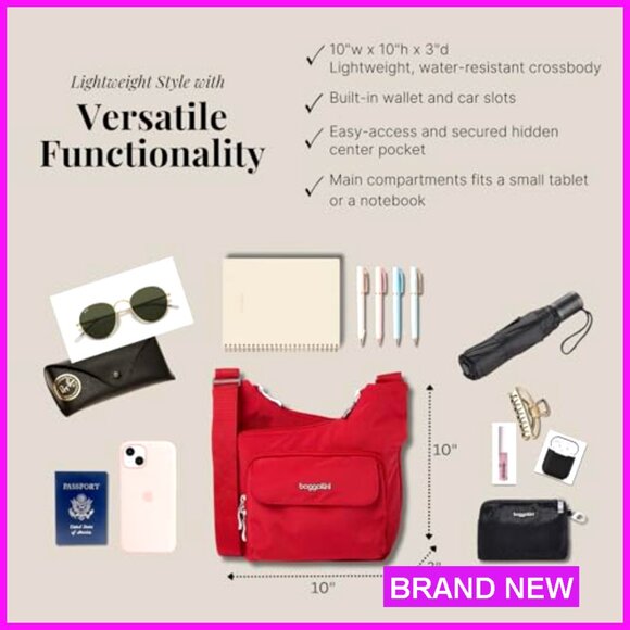 Lightweight Nylon Crossbody Bag with Adjustable Strap & Wallet Pocket - Picture 5 of 7